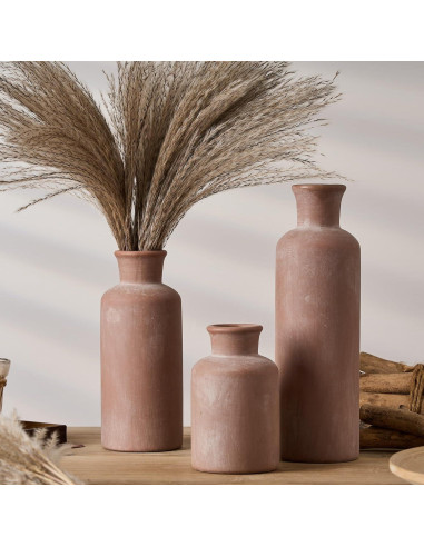 Conjunto de 3 Jarrones Rústicos de Cerámica SIDUCAL 26.9 cm