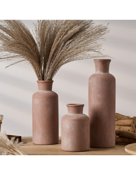 Conjunto de 3 Jarrones Rústicos de Cerámica SIDUCAL 26.9 cm