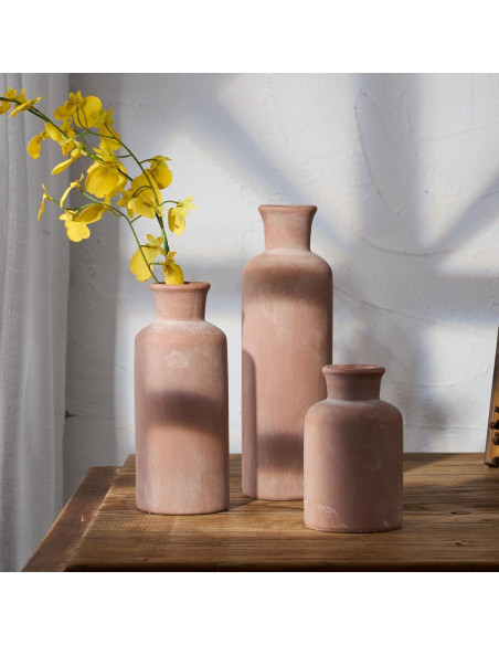 Conjunto de 3 Jarrones Rústicos de Cerámica SIDUCAL 26.9 cm