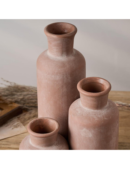Conjunto de 3 Jarrones Rústicos de Cerámica SIDUCAL 26.9 cm