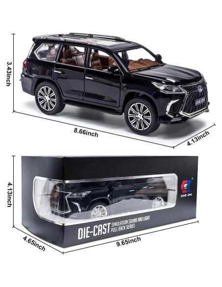 Modelo de Coche de Fundición 1:24 BHYDRY con Luz y Sonido