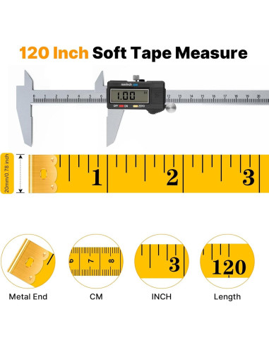 Cinta Métrica Dombbfye 5 Paquetes 300cm Doble Escala Suave