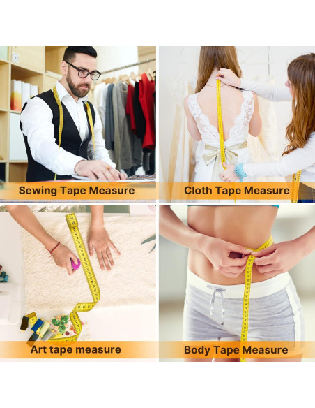 Cinta Métrica Dombbfye 5 Paquetes 300cm Doble Escala Suave