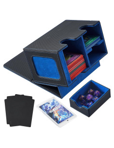 Caja de Almacenamiento de Cartas FOTEEMO Negra y Azul 250+ Cartas