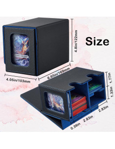 Caja de Almacenamiento de Cartas FOTEEMO Negra y Azul 250+ Cartas 2