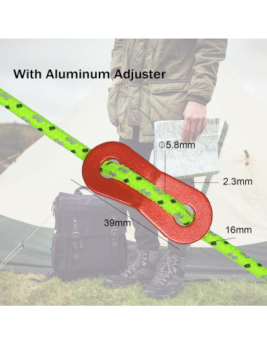 Cuerdas de Tienda Reflectantes Smithok 5m 6 Paquete 4mm