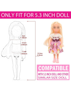 Conjunto de Ropa y Accesorios para Muñecas 5.3" Miunana - 19 Pcs 2