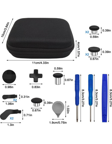 Kit 17 en 1 Accesorios Reemplazo Thumbsticks Metal Xbox One Elite
