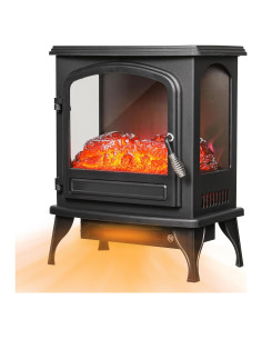 Calentador de Chimenea Eléctrica Polias SF-1817 1400W Negro