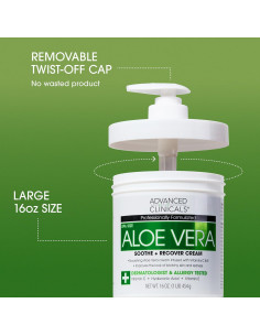 Crema Hidratante de Aloe Vera Advanced Clinicals 453g 2