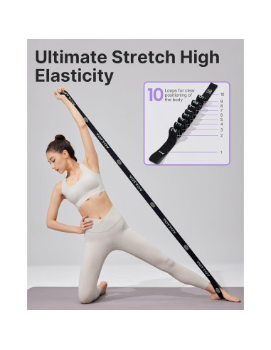 Correa de Yoga YOTTOY con 10 Bucles y Bandas de Resistencia