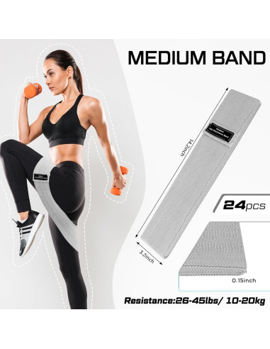 24 Bandas de Resistencia Bunnycool para Ejercicio y Fitness