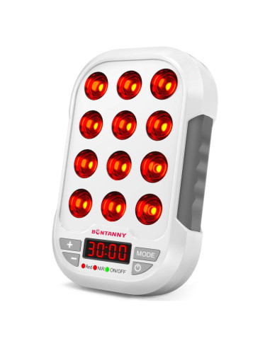 Terapia de Luz Roja Portátil BO-60, 3 Longitudes de Onda, 12 LEDs