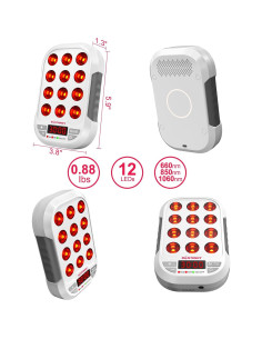 Terapia de Luz Roja Portátil BO-60, 3 Longitudes de Onda, 12 LEDs 2