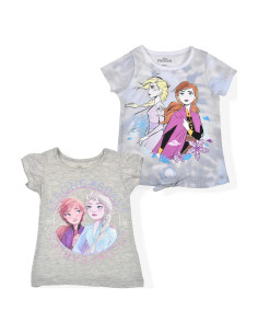 Camisetas de Niña Disney Frozen Elsa y Anna - Paquete 2