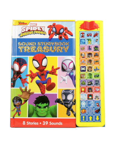 Disney Junior Marvel Spidey and His Amazing Friends: Sound Storybook Treasury - 39-Button Sound Book - PI Kids