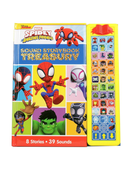 Disney Junior Marvel Spidey and His Amazing Friends: Sound Storybook Treasury - 39-Button Sound Book - PI Kids