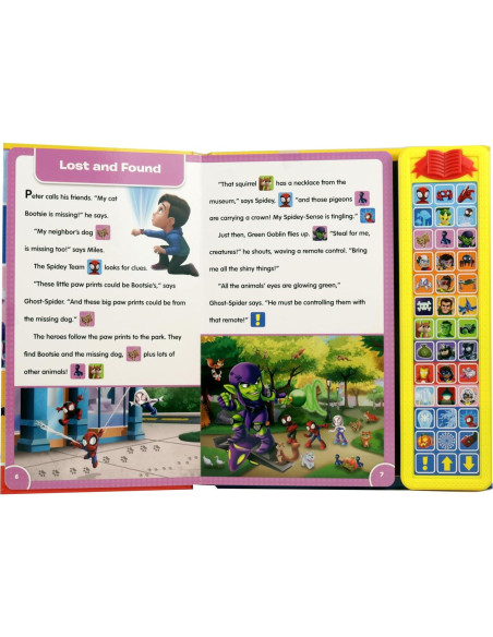 Disney Junior Marvel Spidey and His Amazing Friends: Sound Storybook Treasury - 39-Button Sound Book - PI Kids