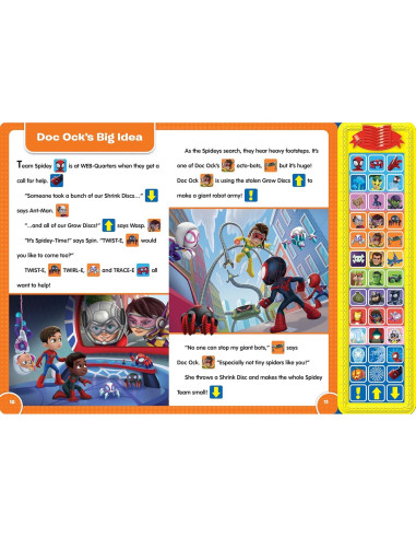 Disney Junior Marvel Spidey and His Amazing Friends: Sound Storybook Treasury - 39-Button Sound Book - PI Kids