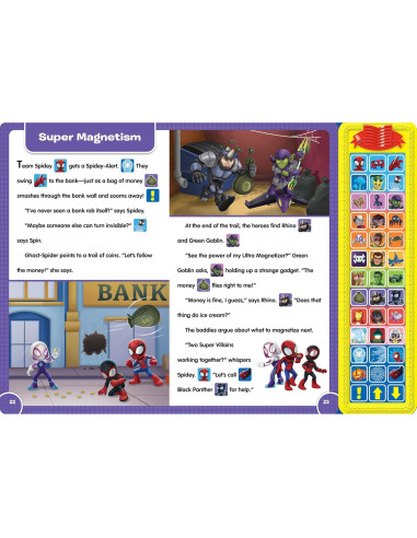 Disney Junior Marvel Spidey and His Amazing Friends: Sound Storybook Treasury - 39-Button Sound Book - PI Kids