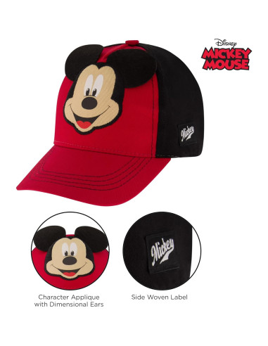 Gorra de béisbol Disney Mickey Mouse para niños 2-4T y 4-7T