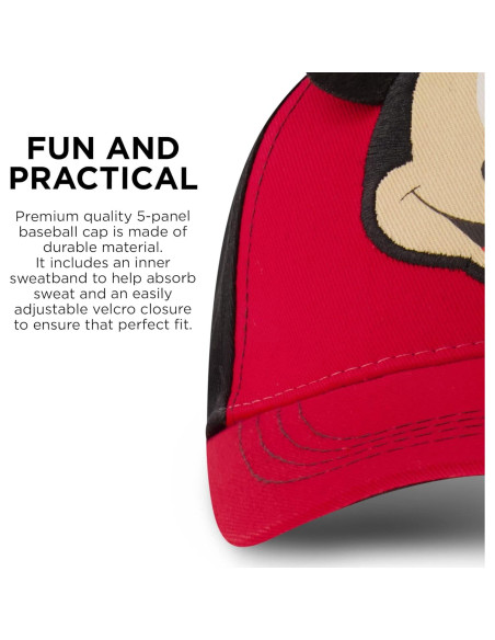 Gorra de béisbol Disney Mickey Mouse para niños 2-4T y 4-7T