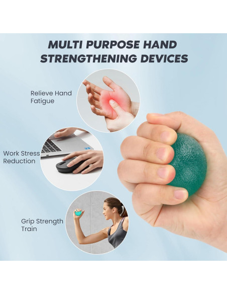 3 Pelotas Antiestrés DATANSUN para Alivio de Mano y Fuerza