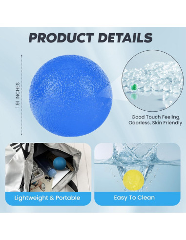 3 Pelotas Antiestrés DATANSUN para Alivio de Mano y Fuerza