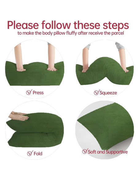 Cojín Corporal BedTreat Verde 50,8x137,2 cm Lavable