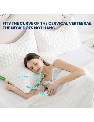 Almohada Ergonómica Ajustable Btasleeep Queen Espuma Viscoelástica