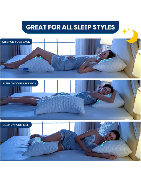 Almohada Ergonómica Ajustable Btasleeep Queen Espuma Viscoelástica