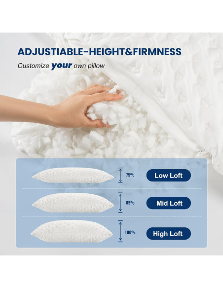 Almohada Ergonómica Ajustable Btasleeep Queen Espuma Viscoelástica