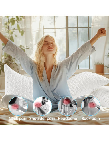 Almohada Ergonómica Ajustable Btasleeep Queen Espuma Viscoelástica