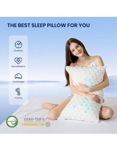 Almohada Ergonómica Ajustable Btasleeep Queen Espuma Viscoelástica