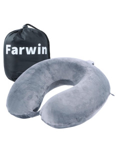 Almohada de Viaje Far win Espuma de Memoria Gris 30x30 cm