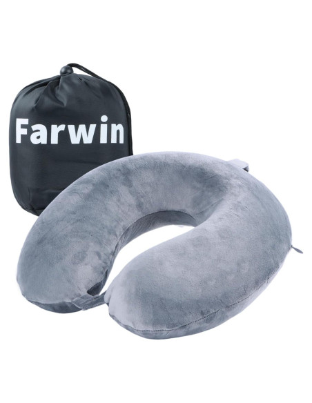 Almohada de Viaje Far win Espuma de Memoria Gris 30x30 cm