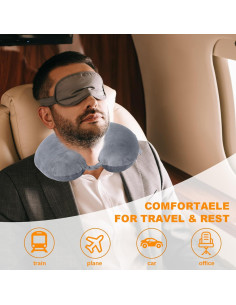 Almohada de Viaje Far win Espuma de Memoria Gris 30x30 cm 2