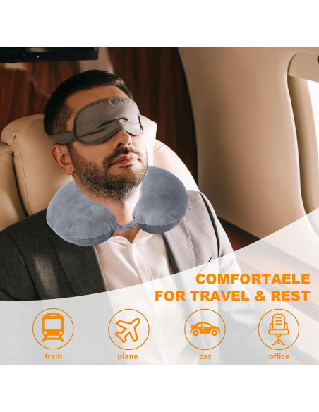 Almohada de Viaje Far win Espuma de Memoria Gris 30x30 cm