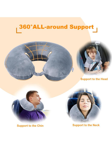 Almohada de Viaje Far win Espuma de Memoria Gris 30x30 cm