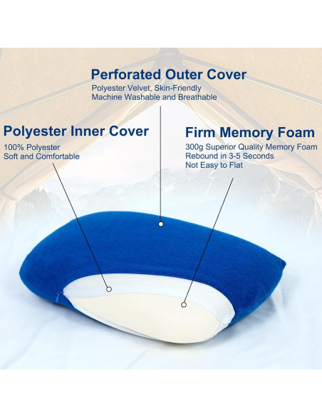 Almohada de Camping Tuphen Espuma Viscoelástica 39x27 cm
