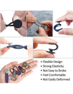 36 Pcs Extensores de Cintura para Pantalones Tujiny 2