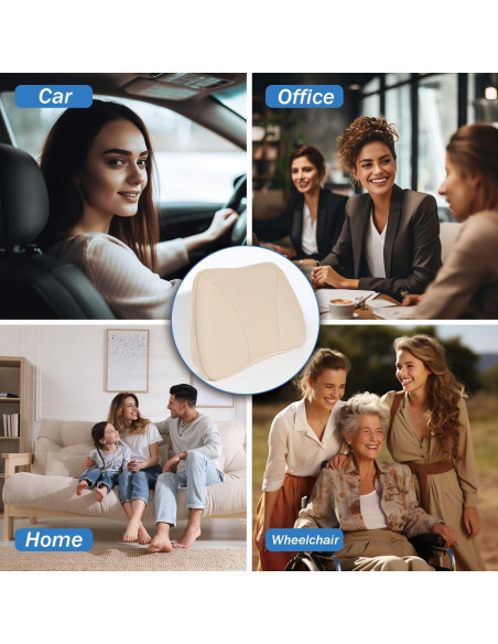 Cojín Lumbar POKSRI Cuero de Vaca 39x22 cm Espuma Memoria