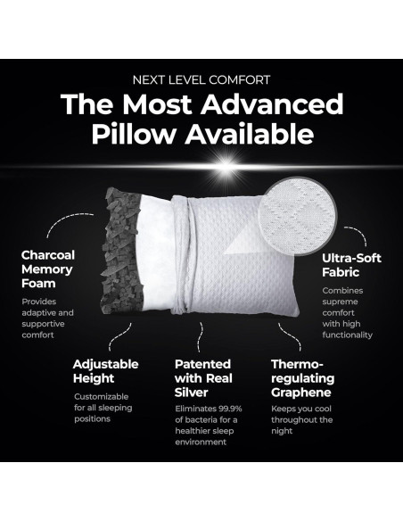 Almohada de Espuma de Memoria Plateada Hipoalergénica 73x48cm