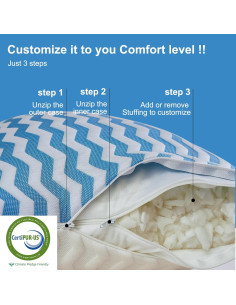 Almohada ajustable Suhedy Queen viscoelástica refrescante 2