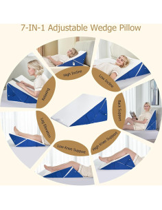Cojín en cuña ajustable Pilyore 7 en 1 para dormir 2