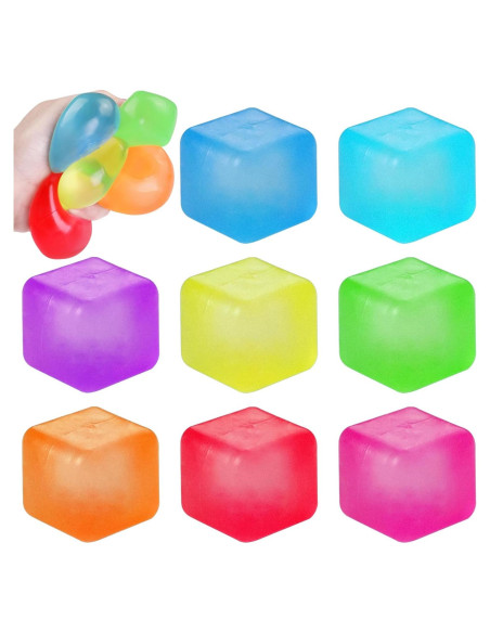 8 Cubos de Estrés DIYDEC 3.5cm Alivio de Ansiedad Colores Vivos