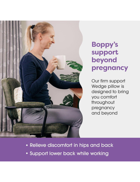 Cojín de Embarazo Boppy Wedge Taupe Soporte Maternidad