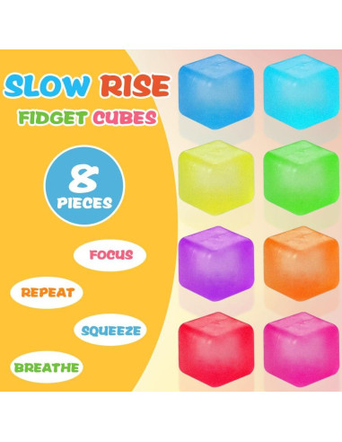 8 Cubos de Estrés DIYDEC 3.5cm Alivio de Ansiedad Colores Vivos