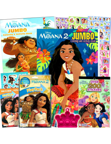 Conjunto de Libros para Colorear Disney Moana - 2 Libros y Más