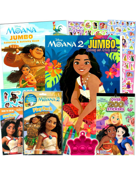 Conjunto de Libros para Colorear Disney Moana - 2 Libros y Más